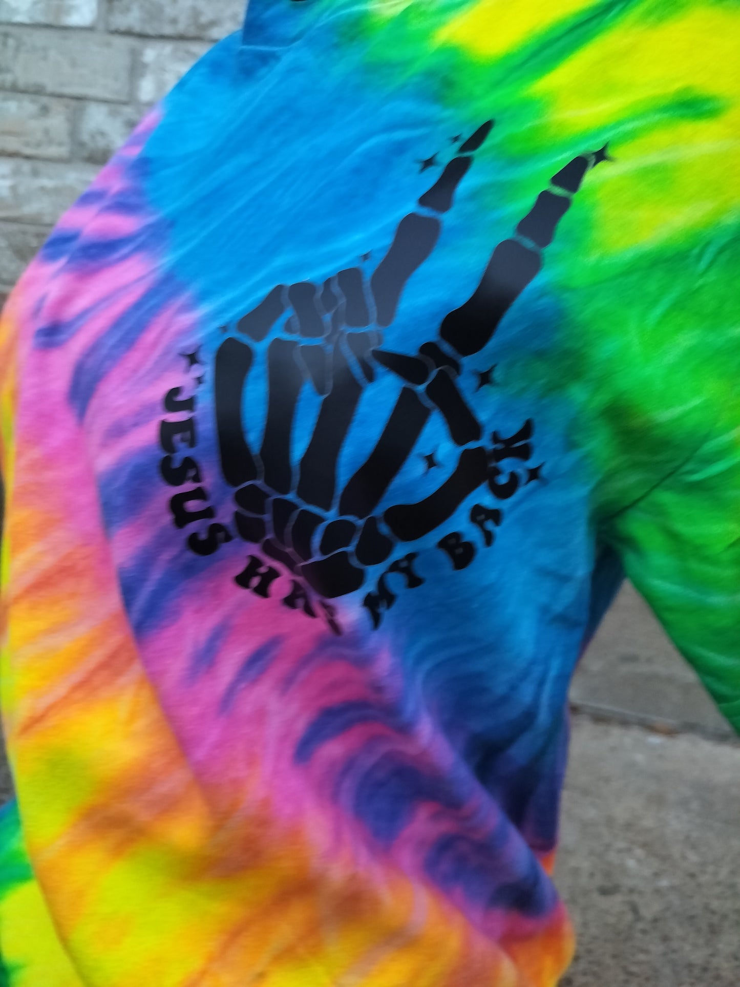 Jesus has my back Christian tie dye