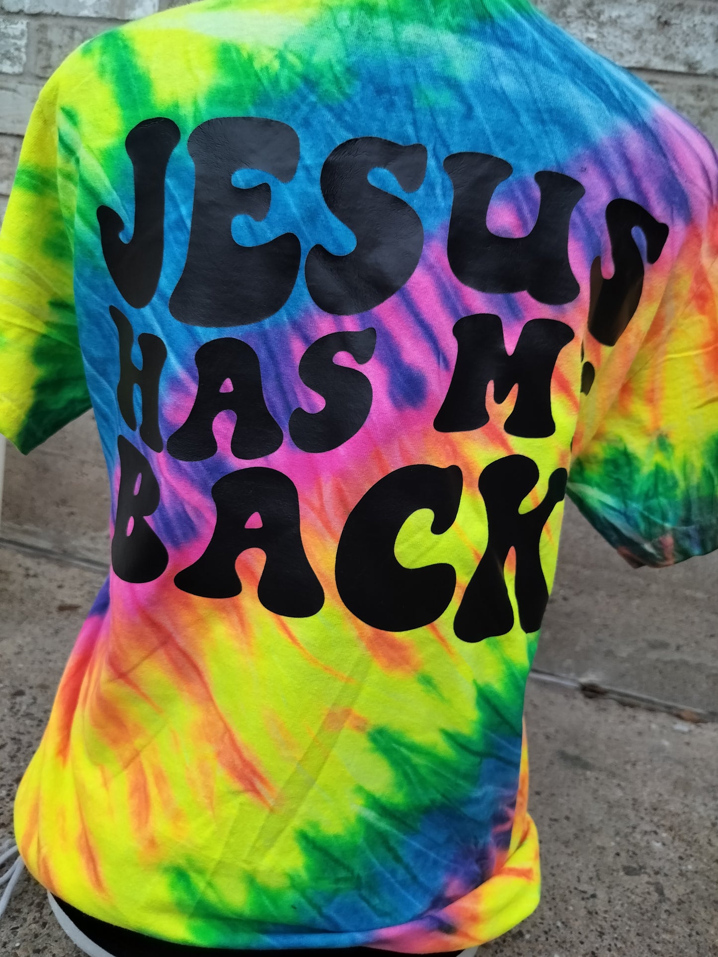 Jesus has my back Christian tie dye