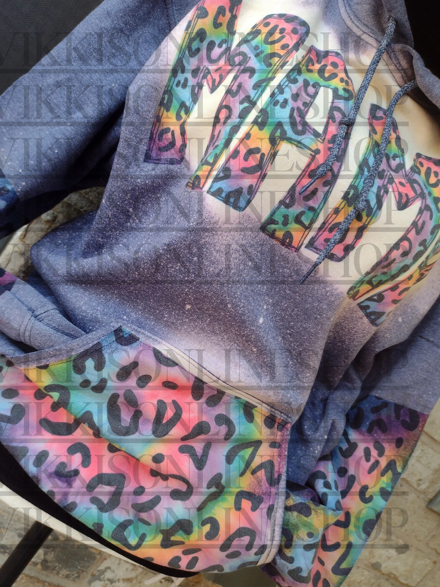 Mama rainbow leopard hoodie