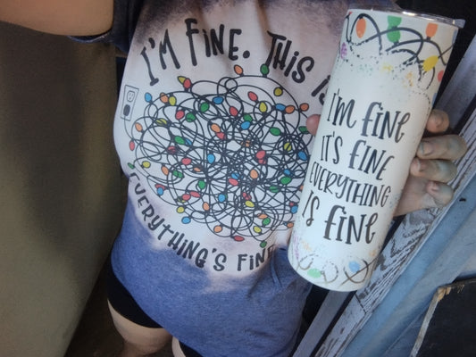 I'm fine Christmas tumbler