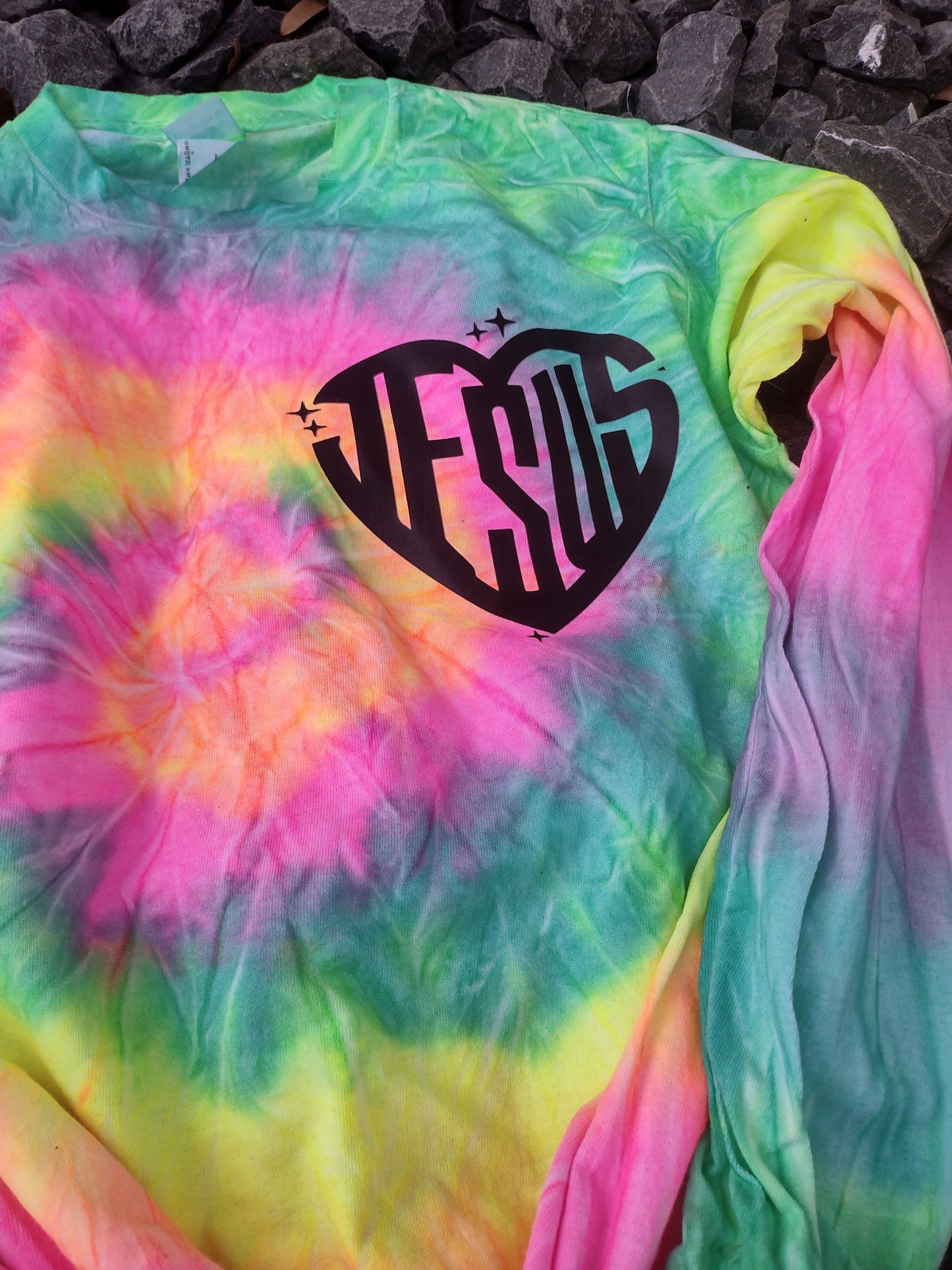 Jesus loves you Christian long sleeve tie dye