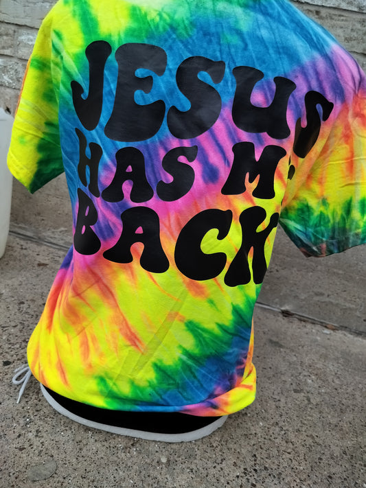 Jesus has my back Christian tie dye