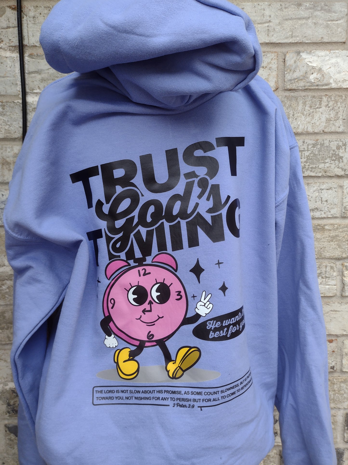 Trust Gods timing Christian hoodie